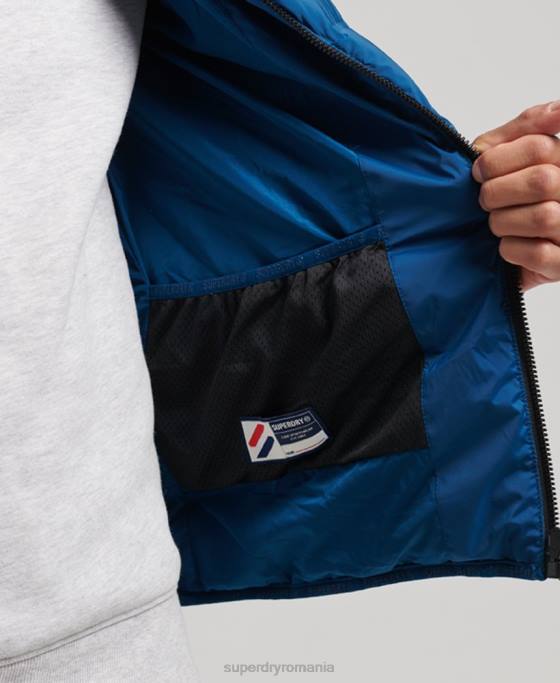 Superdry jachetă căptușită termoetanșată îmbrăcăminte albastru bărbați JX0Z1074