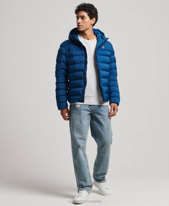 Superdry jachetă căptușită termoetanșată îmbrăcăminte albastru bărbați JX0Z1074