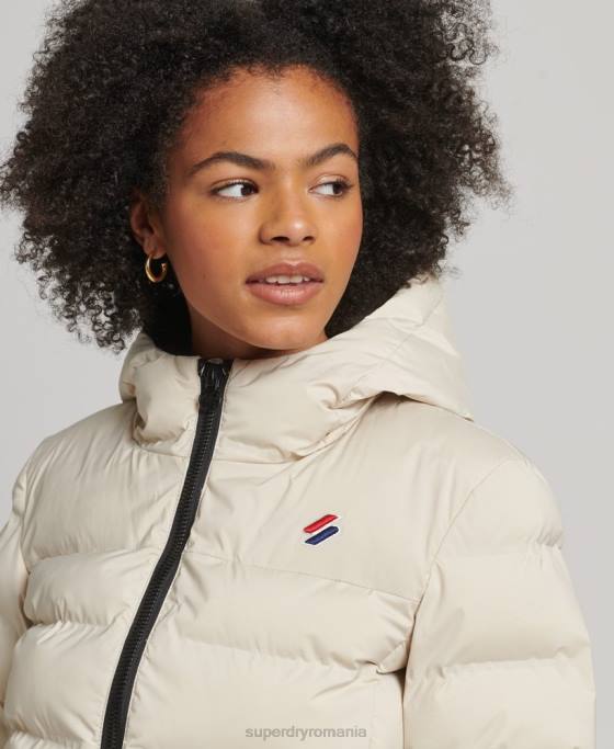 Superdry jachetă căptușită termoetanșată îmbrăcăminte bej femei JX0Z3679