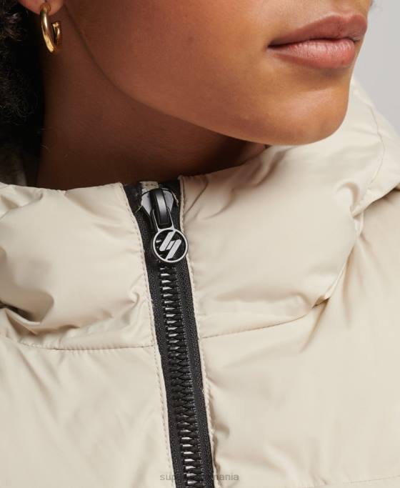 Superdry jachetă căptușită termoetanșată îmbrăcăminte bej femei JX0Z3679