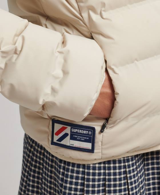 Superdry jachetă căptușită termoetanșată îmbrăcăminte bej femei JX0Z3679
