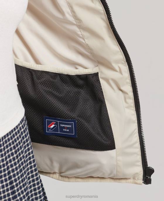 Superdry jachetă căptușită termoetanșată îmbrăcăminte bej femei JX0Z3679