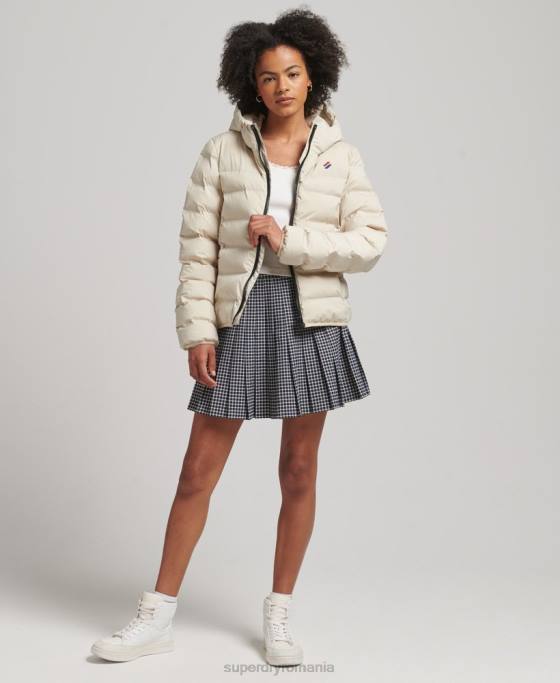 Superdry jachetă căptușită termoetanșată îmbrăcăminte bej femei JX0Z3679