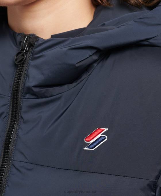 Superdry jachetă căptușită termoetanșată îmbrăcăminte marina femei JX0Z3600