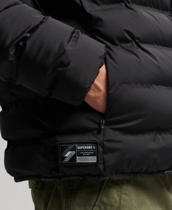 Superdry jachetă căptușită termoetanșată îmbrăcăminte negru bărbați JX0Z979
