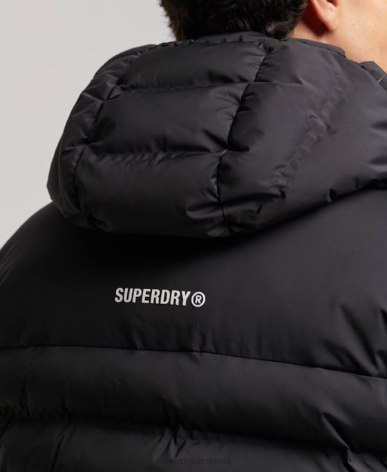 Superdry jachetă căptușită termoetanșată îmbrăcăminte negru bărbați JX0Z979
