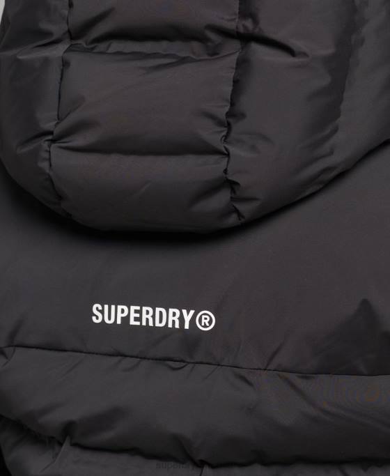 Superdry jachetă căptușită termoetanșată îmbrăcăminte negru femei JX0Z3726