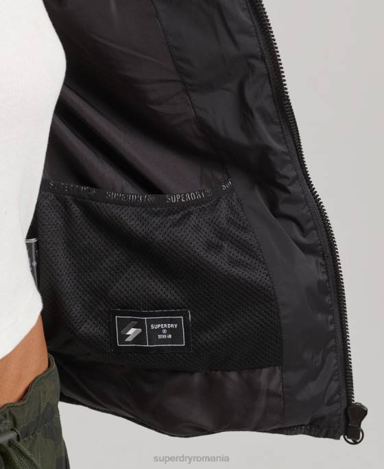 Superdry jachetă căptușită termoetanșată îmbrăcăminte negru femei JX0Z3726