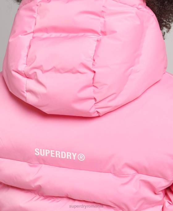 Superdry jachetă căptușită termoetanșată îmbrăcăminte roz femei JX0Z3631