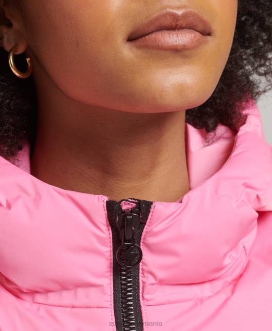 Superdry jachetă căptușită termoetanșată îmbrăcăminte roz femei JX0Z3631