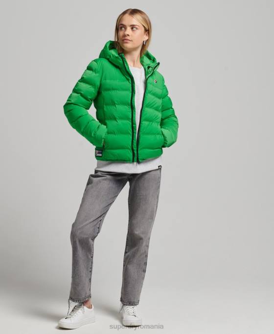 Superdry jachetă căptușită termoetanșată îmbrăcăminte verde femei JX0Z5626