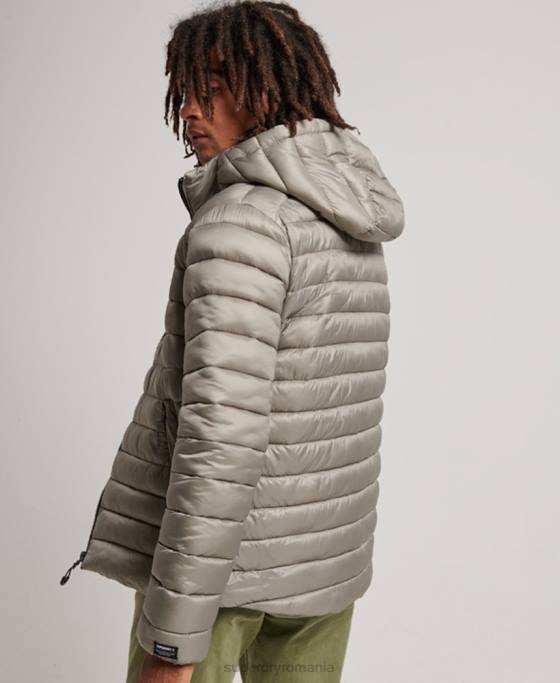 Superdry jachetă căptușită ușoară îmbrăcăminte gri inchis bărbați JX0Z949