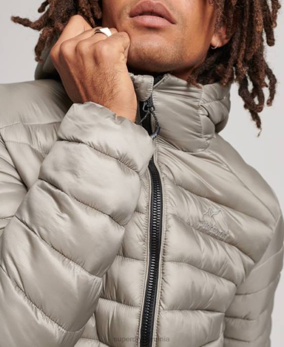 Superdry jachetă căptușită ușoară îmbrăcăminte gri inchis bărbați JX0Z949