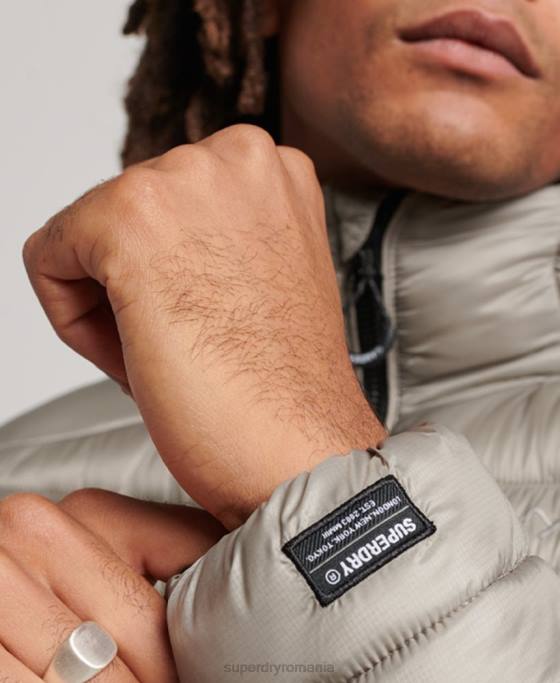 Superdry jachetă căptușită ușoară îmbrăcăminte gri inchis bărbați JX0Z949