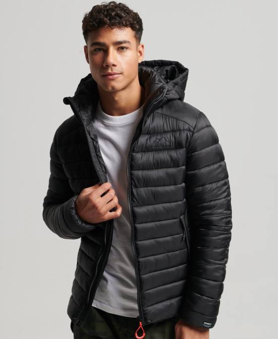 Superdry jachetă căptușită ușoară îmbrăcăminte negru bărbați JX0Z1138