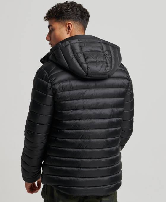 Superdry jachetă căptușită ușoară îmbrăcăminte negru bărbați JX0Z1138
