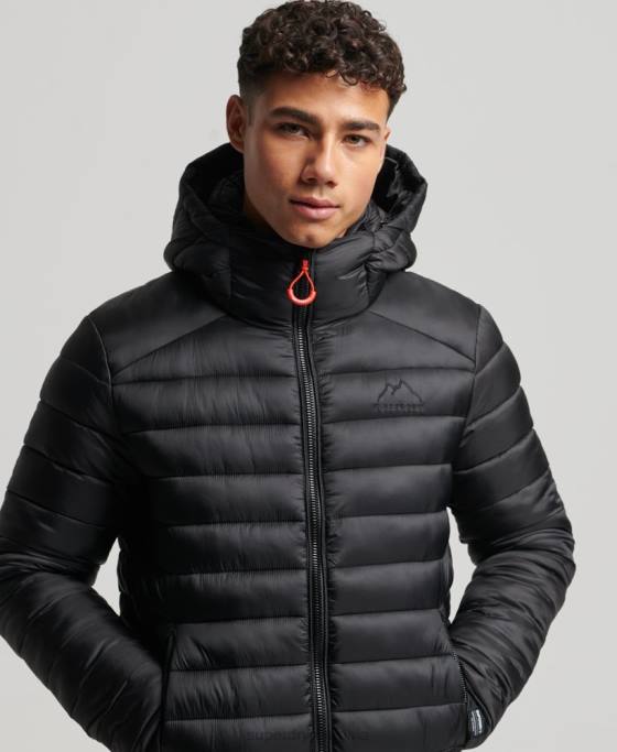 Superdry jachetă căptușită ușoară îmbrăcăminte negru bărbați JX0Z1138