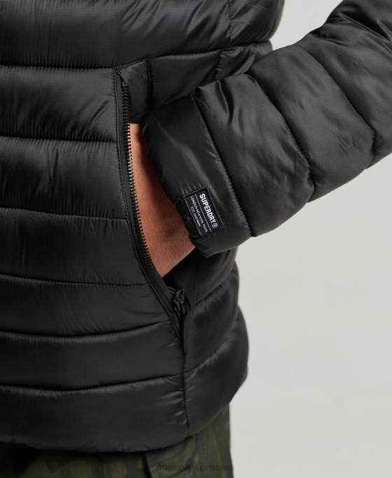 Superdry jachetă căptușită ușoară îmbrăcăminte negru bărbați JX0Z1138