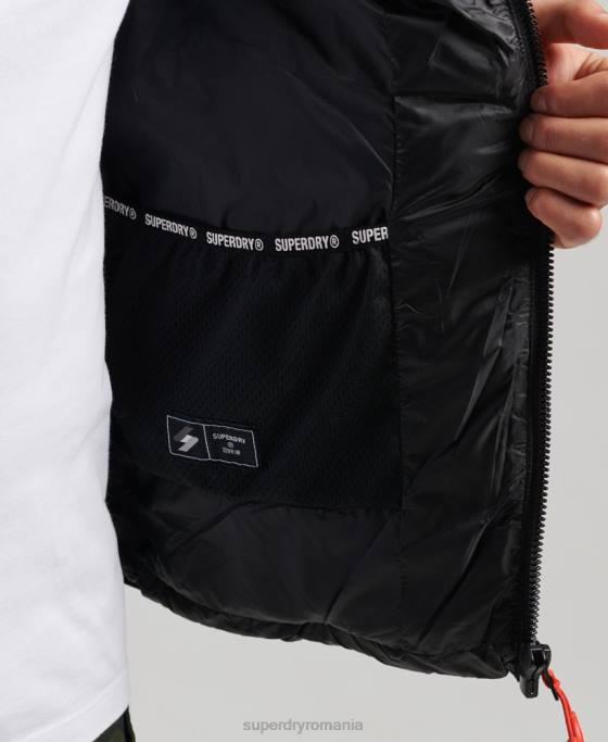Superdry jachetă căptușită ușoară îmbrăcăminte negru bărbați JX0Z1138