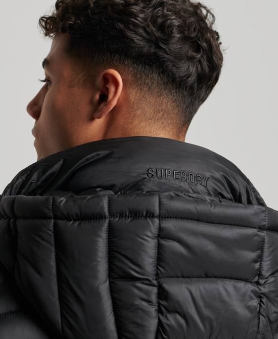 Superdry jachetă căptușită ușoară îmbrăcăminte negru bărbați JX0Z1138