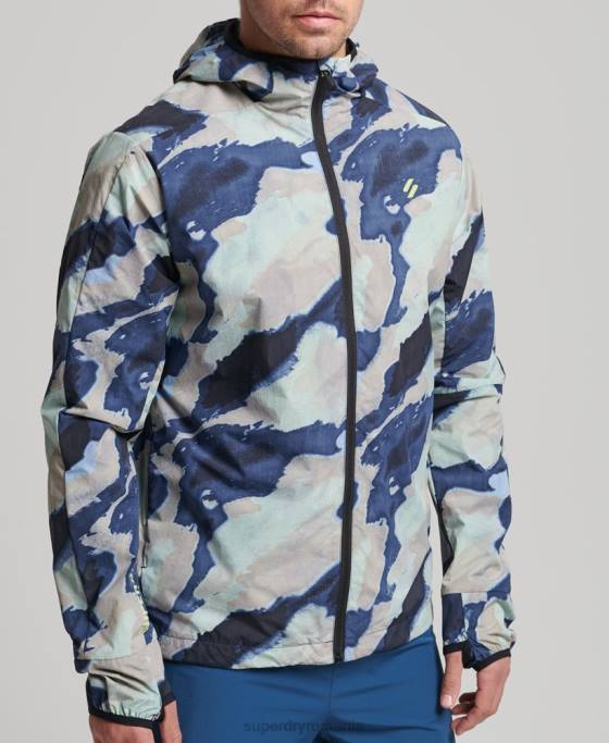 Superdry jachetă de alergare îmbrăcăminte albastru bărbați JX0Z4718