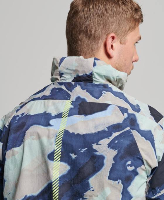 Superdry jachetă de alergare îmbrăcăminte albastru bărbați JX0Z4718