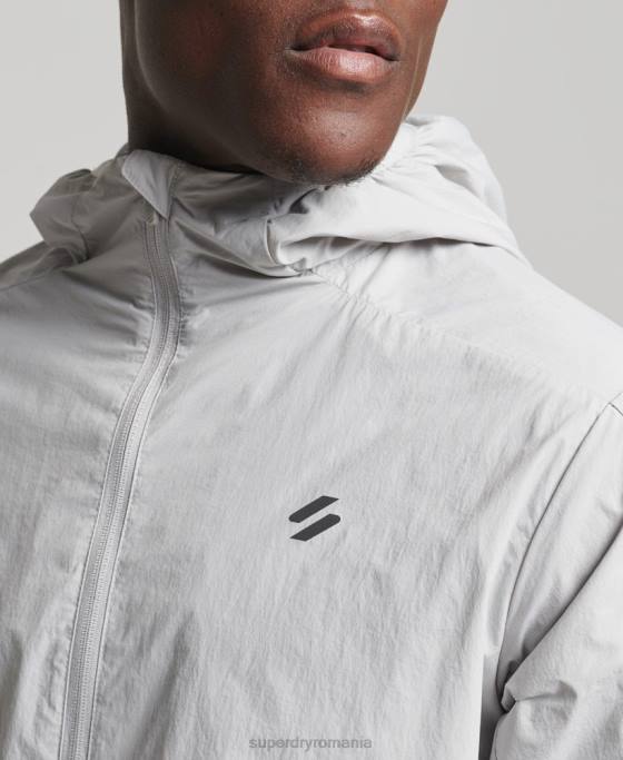 Superdry jachetă de alergare îmbrăcăminte gri deschis bărbați JX0Z5389