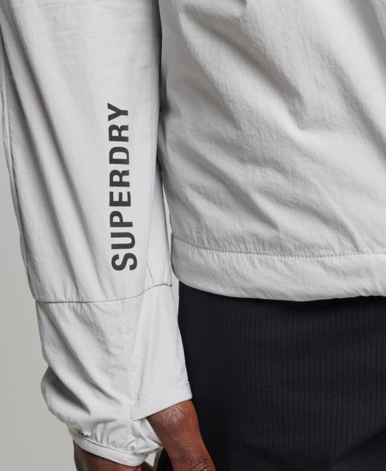 Superdry jachetă de alergare îmbrăcăminte gri deschis bărbați JX0Z5389