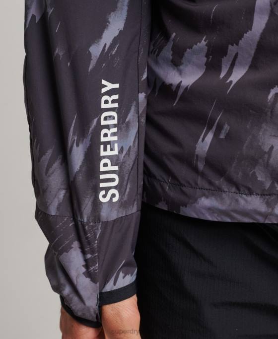 Superdry jachetă de alergare îmbrăcăminte gri inchis bărbați JX0Z5366