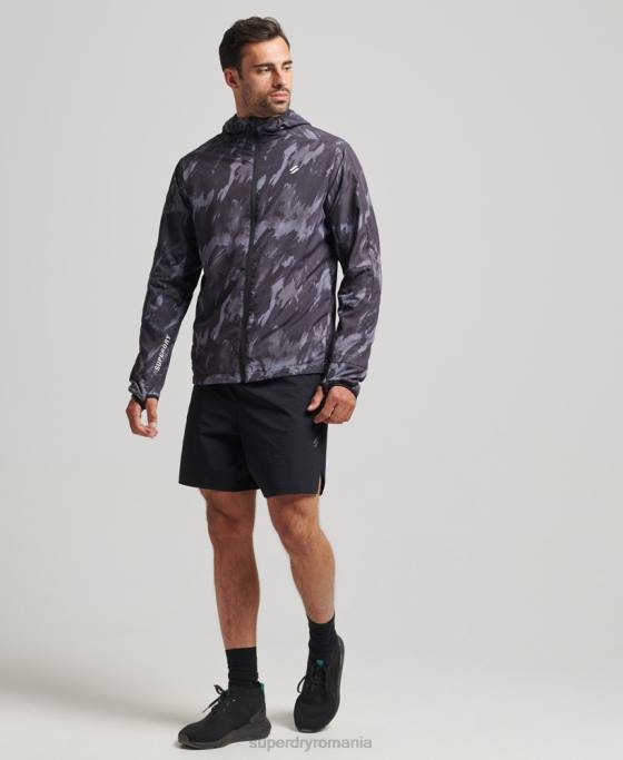 Superdry jachetă de alergare îmbrăcăminte gri inchis bărbați JX0Z5366