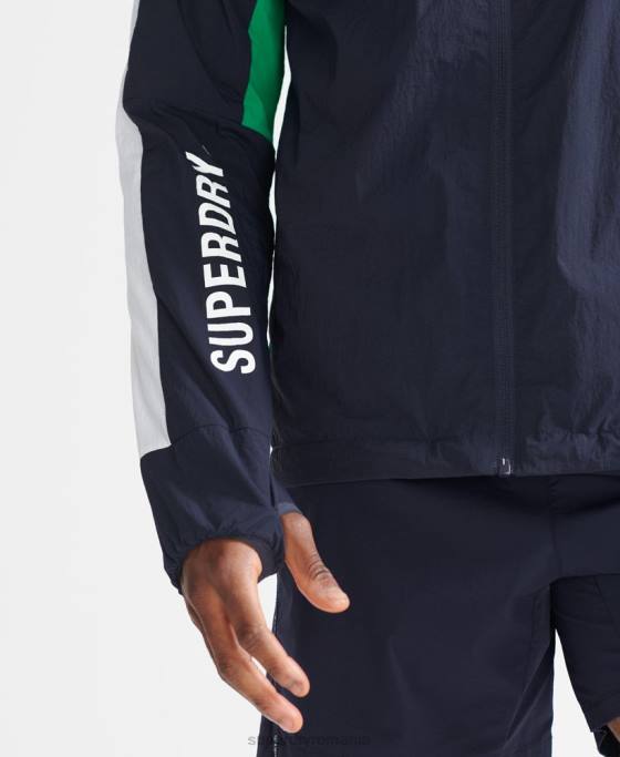 Superdry jachetă de alergare îmbrăcăminte marina bărbați JX0Z5400