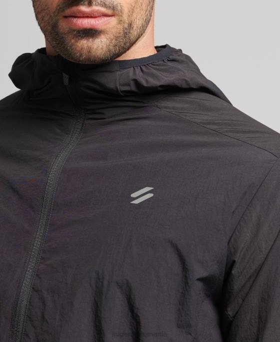 Superdry jachetă de alergare îmbrăcăminte negru bărbați JX0Z4544