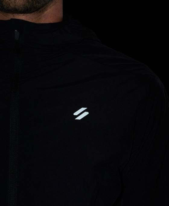 Superdry jachetă de alergare îmbrăcăminte negru bărbați JX0Z4544