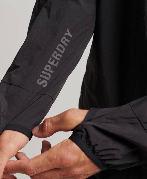 Superdry jachetă de alergare îmbrăcăminte negru bărbați JX0Z4544
