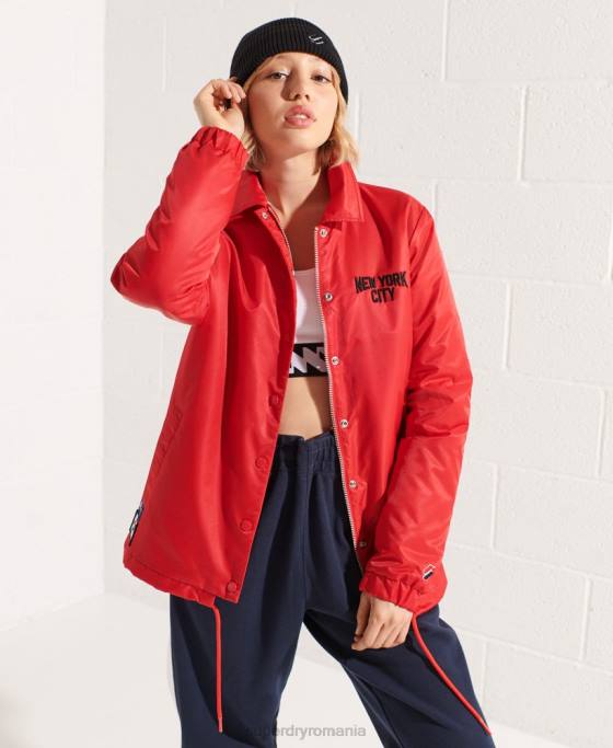 Superdry jachetă de antrenor snap îmbrăcăminte roșu femei JX0Z5733