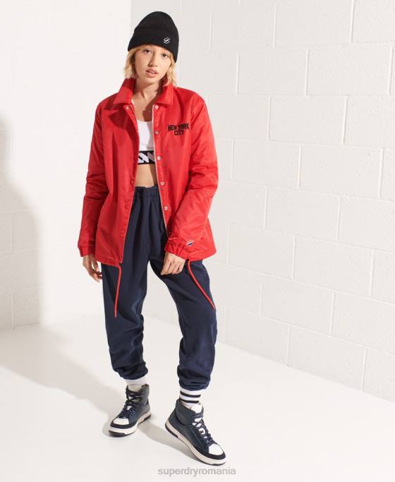 Superdry jachetă de antrenor snap îmbrăcăminte roșu femei JX0Z5733