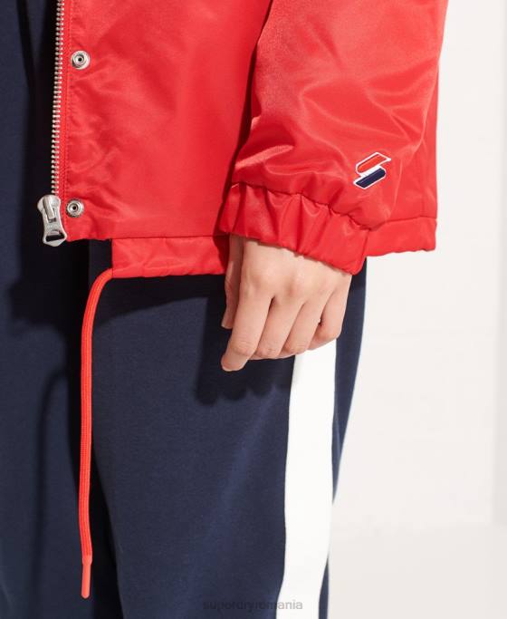 Superdry jachetă de antrenor snap îmbrăcăminte roșu femei JX0Z5733