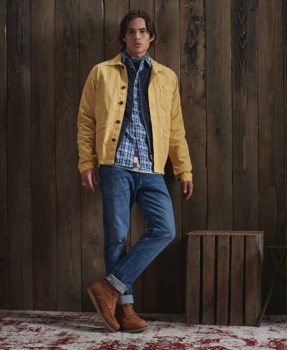 Superdry jachetă de artist uscată ediție limitată îmbrăcăminte galben bărbați JX0Z4714