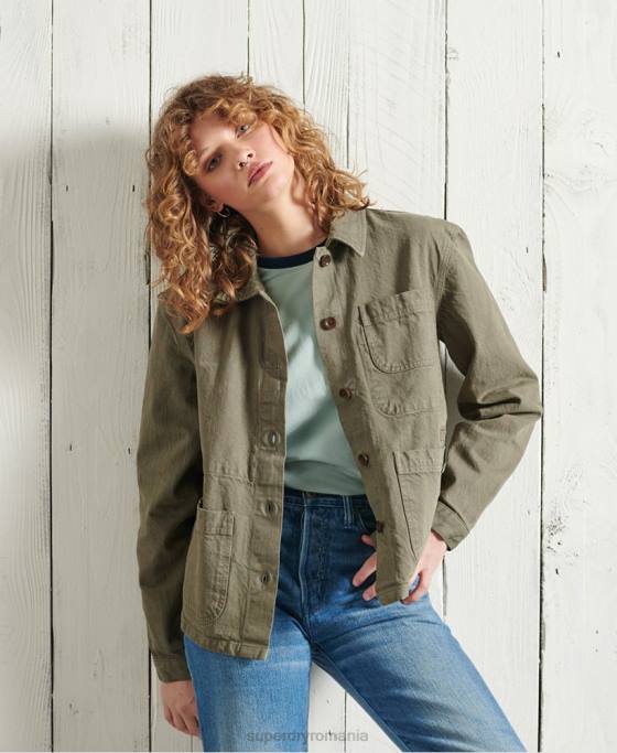 Superdry jachetă de artist uscată ediție limitată îmbrăcăminte kaki femei JX0Z5690