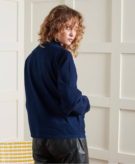 Superdry jachetă de artist uscată ediție limitată îmbrăcăminte marina femei JX0Z5563