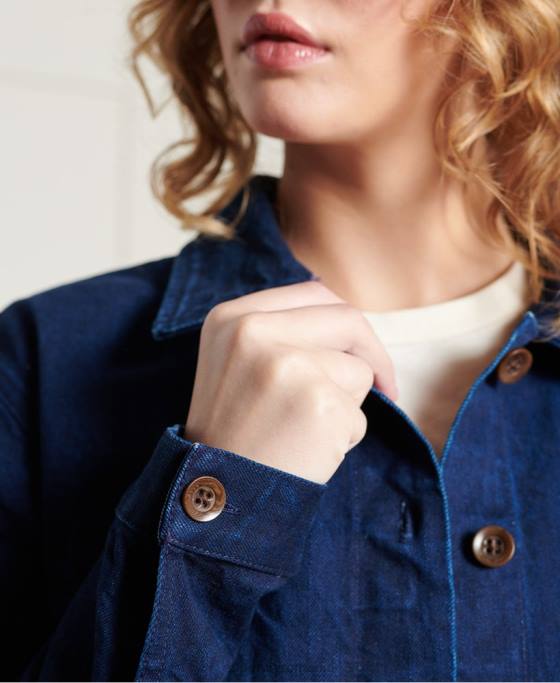 Superdry jachetă de artist uscată ediție limitată îmbrăcăminte marina femei JX0Z5563