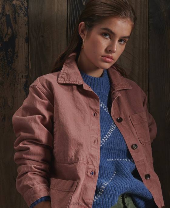 Superdry jachetă de artist uscată ediție limitată îmbrăcăminte roz femei JX0Z5678