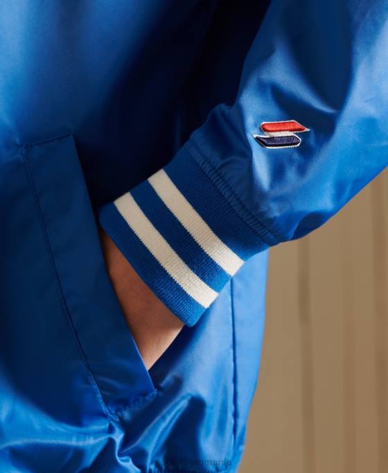 Superdry jachetă de baseball de varsity supradimensionată îmbrăcăminte albastru femei JX0Z3852