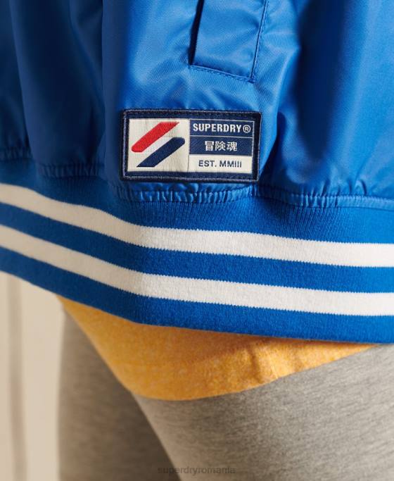 Superdry jachetă de baseball de varsity supradimensionată îmbrăcăminte albastru femei JX0Z3852
