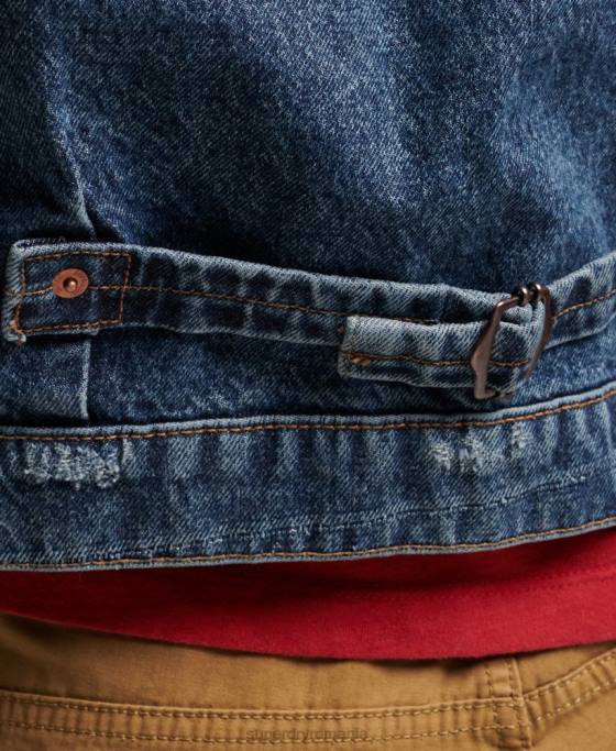 Superdry jachetă de camioner de muncitor de epocă îmbrăcăminte albastru inchis bărbați JX0Z4617