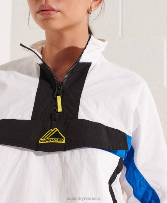 Superdry jachetă de culoare bloc de culoare îmbrăcăminte alb femei JX0Z5526
