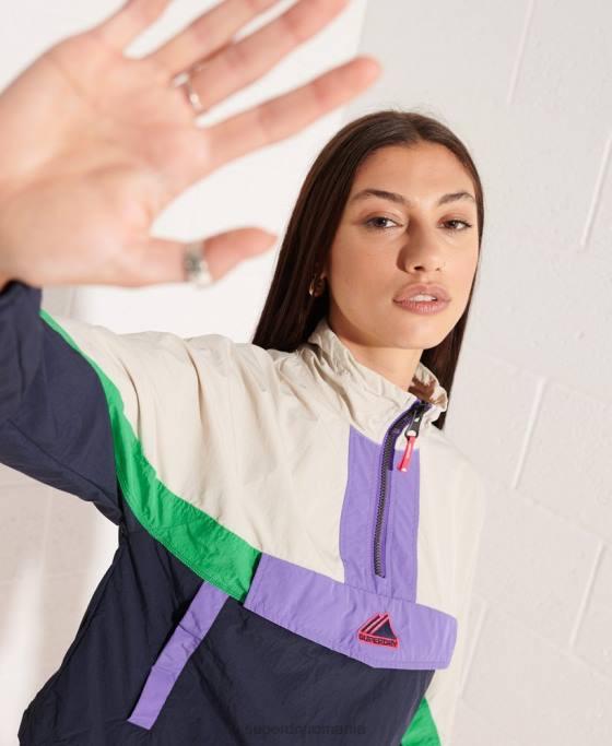 Superdry jachetă de culoare bloc de culoare îmbrăcăminte marina femei JX0Z5592