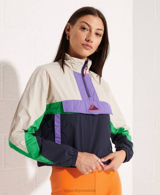 Superdry jachetă de culoare bloc de culoare îmbrăcăminte marina femei JX0Z5592
