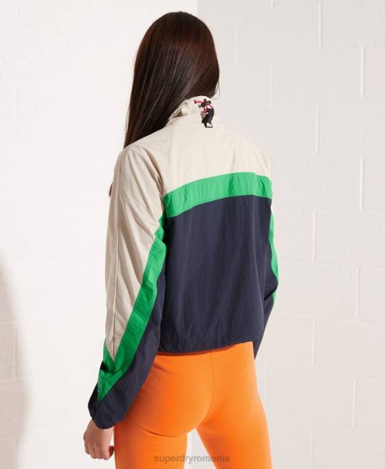 Superdry jachetă de culoare bloc de culoare îmbrăcăminte marina femei JX0Z5592