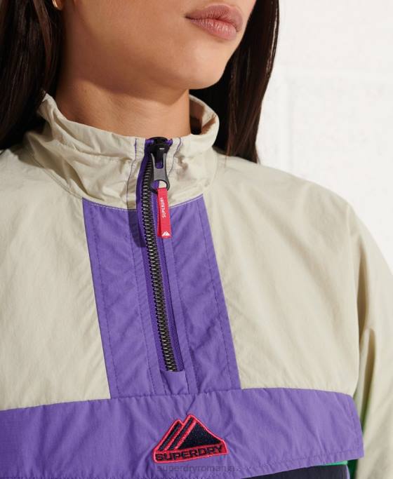 Superdry jachetă de culoare bloc de culoare îmbrăcăminte marina femei JX0Z5592